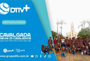 Cavalgada sai de Nepomuceno com 23 cavaleiros, se reuniram em frente à Igreja Matriz de Nepomuceno antes da viagem para São João del Rei.