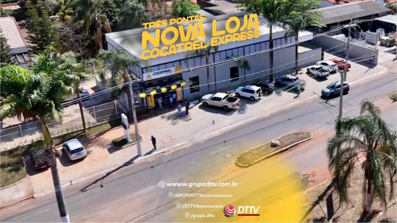 Fachada da Cocatriel Express Três Pontas, mostrando acesso fácil e rápido aos cooperados.