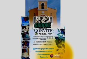 Convite do projeto Se Liga no Groove em homenagem aos músicos do Alto do Cruzeiro em Nepomuceno, Lei Aldir Blanc, Casa da Cultura, 20 de setembro de 2025.