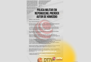 Nota à imprensa da Polícia Militar em Nepomuceno informa a prisão do autor de homicídio no bairro Cohab.