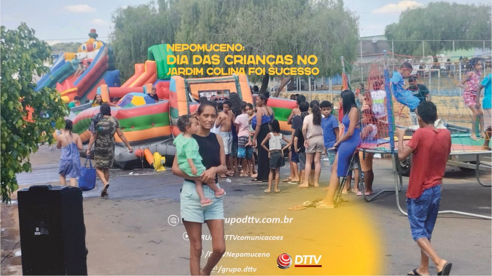 Mais de 500 crianças, que aproveitaram cada momento de diversão, no Bairro Jardim Colinas.