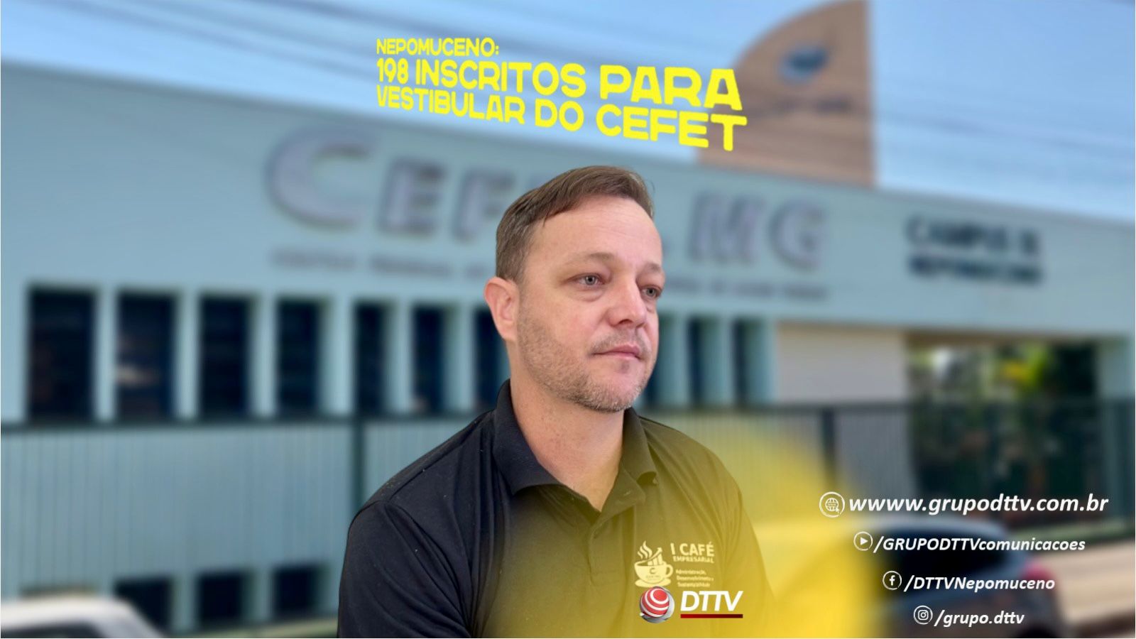 Wagner Pedroso, coordenador do processo seletivo do CEFET-MG Nepomuceno, fala sobre o recorde de inscritos para o vestibular 2026, com 198 vagas disponíveis no campus.