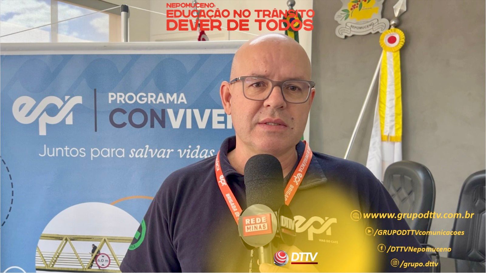 Educação no trânsito em Nepomuceno recebe ação da EPR e Câmara, conscientizando alunos e servidores sobre segurança viária.