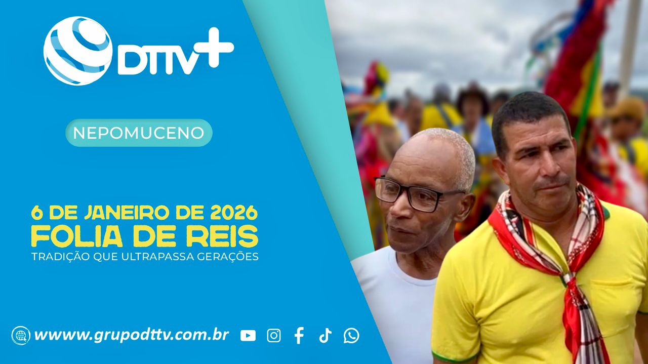 Grupo de Folia de Reis durante celebração tradicional em Nepomuceno no Dia de Reis 2026.