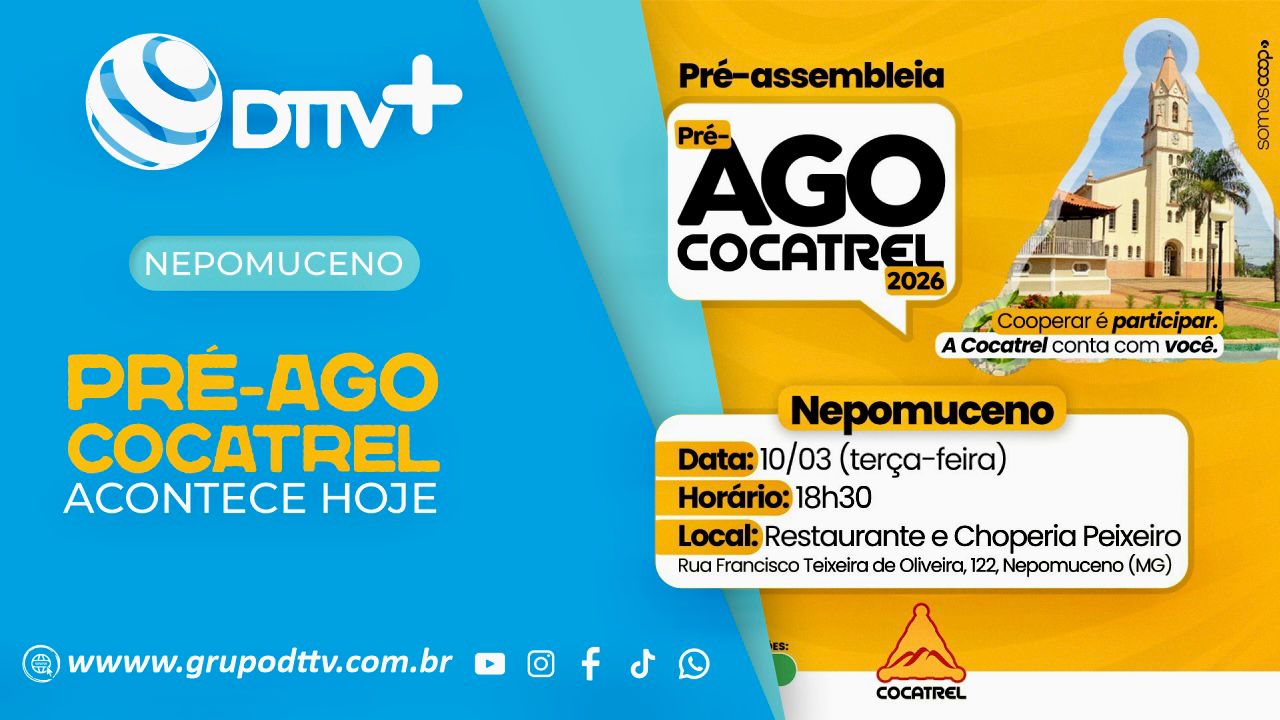 A Pré-AGO da Cocatrel em Nepomuceno acontece nesta terça-feira, 10 de março, e reúne cooperados para acompanhar os resultados da cooperativa. Durante o encontro, a diretoria apresenta números da gestão, avanços recentes e também os desafios enfrentados ao longo de 2025.