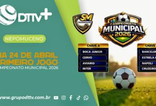 O Campeonato Municipal de Futebol 2026 em Nepomuceno começa dia 24 de abril, com jogos às sextas no campo do América. Veja os times participantes.