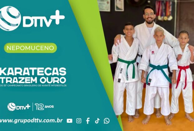 Karatecas de Nepomuceno durante participação no Campeonato Brasileiro de Karatê Interestilos