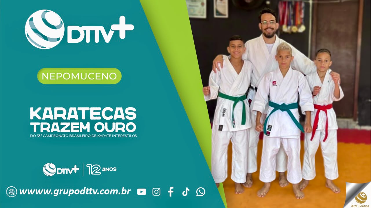 Karatecas de Nepomuceno durante participação no Campeonato Brasileiro de Karatê Interestilos