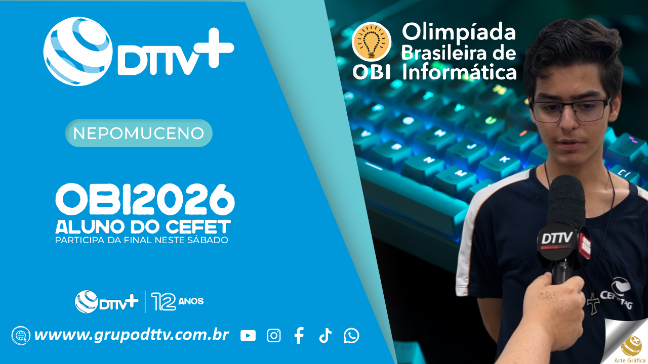 Thiago Cunha, aluno do CEFET-MG Campus Nepomuceno, participa da Fase Nacional da Olimpíada Brasileira de Informática 2026.