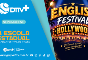 Alunos da Escola Estadual Doutor Ernane Vilela Lima participam do Festival de Inglês em Nepomuceno.