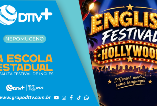 Alunos da Escola Estadual Doutor Ernane Vilela Lima participam do Festival de Inglês em Nepomuceno.