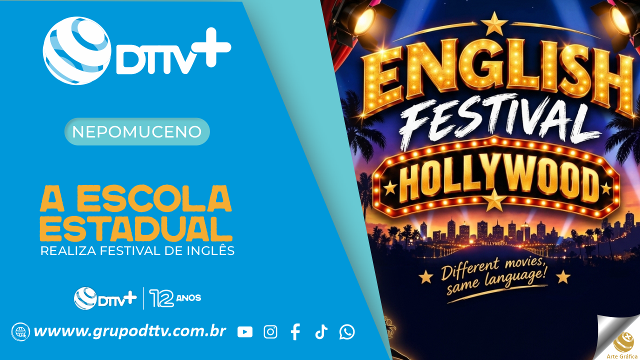 Alunos da Escola Estadual Doutor Ernane Vilela Lima participam do Festival de Inglês em Nepomuceno.