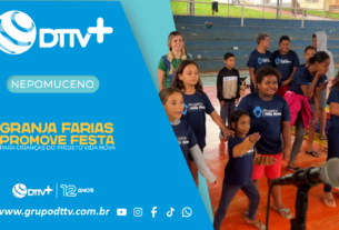 Festa infantil em Nepomuceno reúne crianças em atividade promovida pela Granja Farias e pelo Projeto Vida Nova.